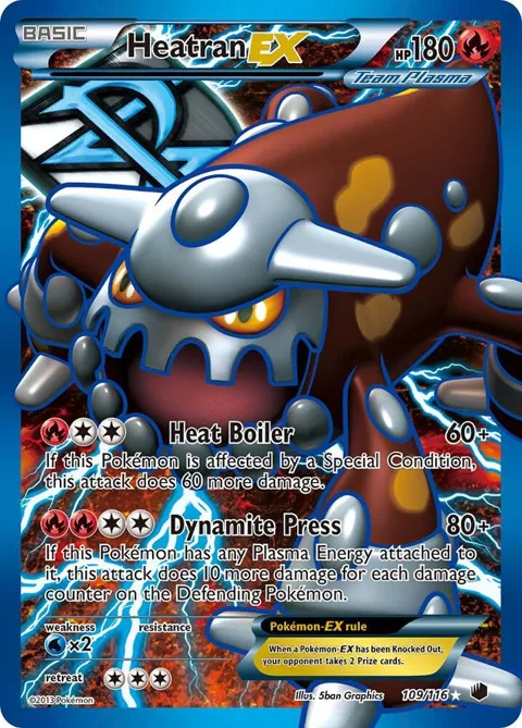 Heatran EX Team Plasma Full Art #109/116 Holofoil Pokémon card from Plasma Freeze