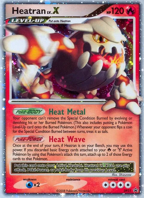 Heatran LV.X #DP31 Holofoil Pokémon card from Diamond and Pearl Promos