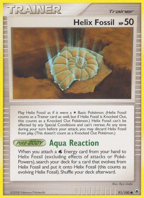 Helix Fossil #91/100 Pokémon card from Majestic Dawn