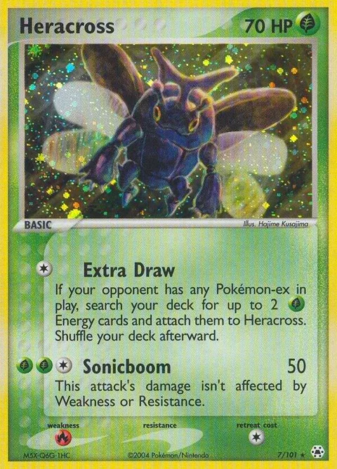 Heracross #7/101 Holofoil Pokémon card from EX Hidden Legends