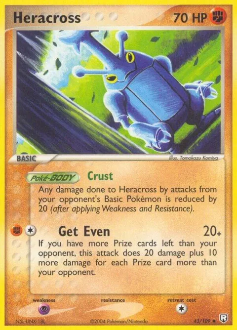 Heracross #43/109 Reverse Holofoil Pokémon card from EX Team Rocket Returns