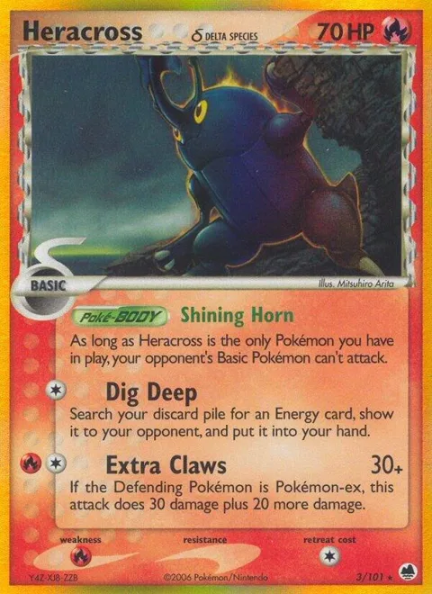 Heracross Delta Species #3/101 Reverse Holofoil Pokémon card from EX Dragon Frontiers