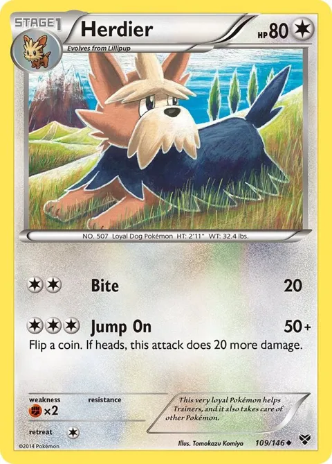 Herdier #109/146 Pokémon card from XY Base Set
