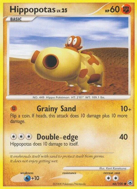 Hippopotas #66/100 Reverse Holofoil Pokémon card from Majestic Dawn