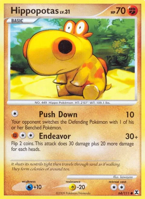 Hippopotas #64/111 Pokémon card from Rising Rivals