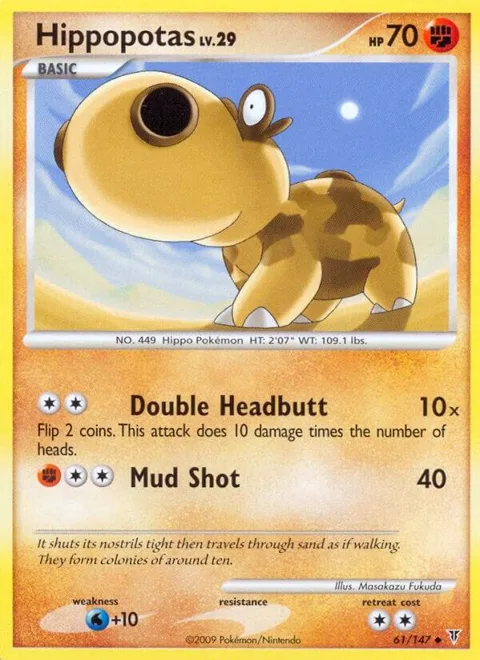 Hippopotas #61 Reverse Holofoil Pokémon card from Supreme Victors