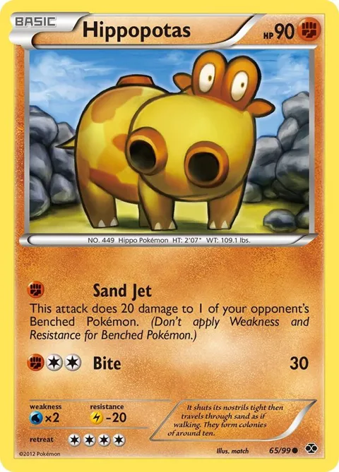 Hippopotas #65/99 Pokémon card from Next Destinies