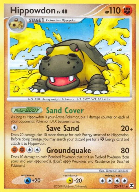 Hippowdon #25/111 Reverse Holofoil Pokémon card from Rising Rivals