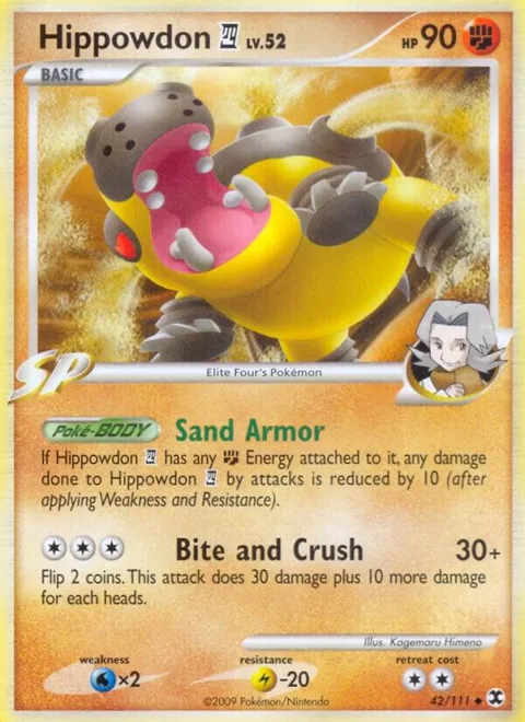 Hippowdon E4 #42/111 Reverse Holofoil Pokémon card from Rising Rivals