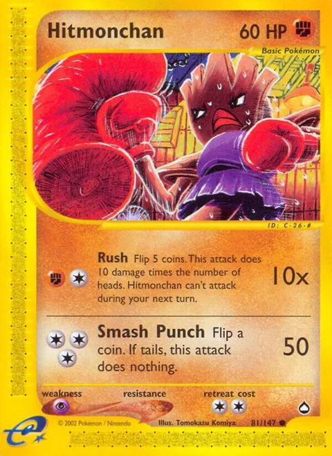 Hitmonchan #081/147 Pokémon card from Aquapolis