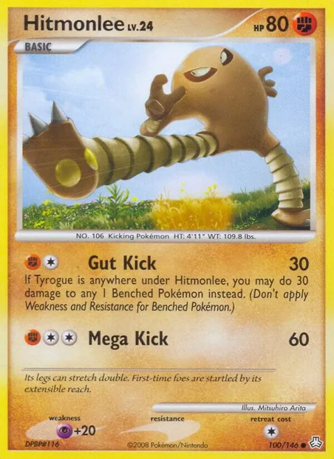 Hitmonlee #100/146 Reverse Holofoil Pokémon card from Legends Awakened