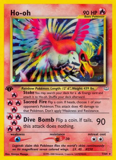 Ho-oh 7 #07/64 Unlimited Holofoil Pokémon card from Neo Revelation