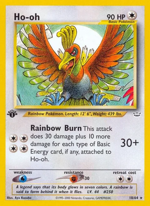 Ho-oh 18 #18/64 1st Edition Pokémon card from Neo Revelation