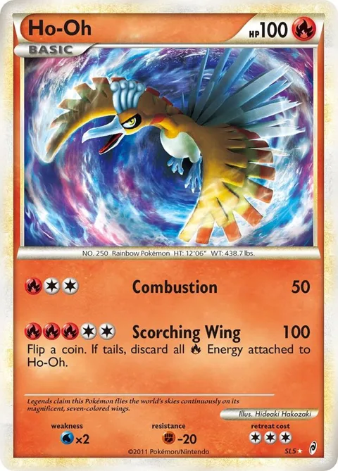 Ho-Oh Shiny #SL5 Holofoil Pokémon card from Call of Legends