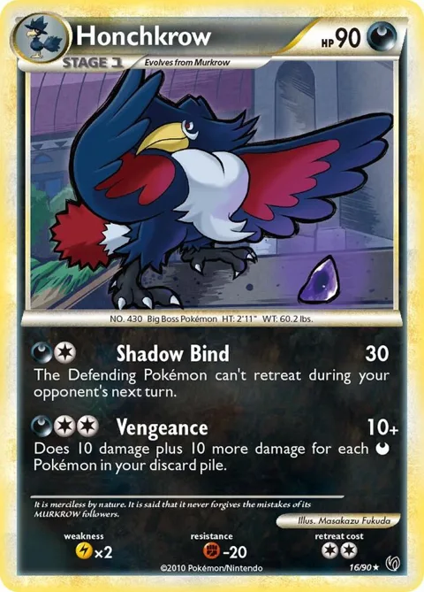 Honchkrow 16 #16/90 Pokémon card from Undaunted
