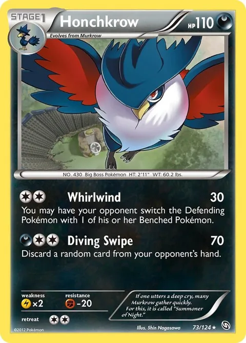 Honchkrow #73/124 Pokémon card from Dragons Exalted