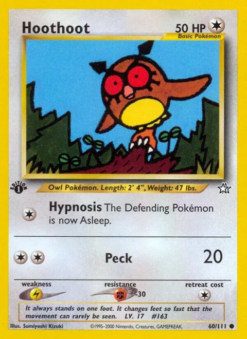 Hoothoot #060/111 Unlimited Pokémon card from Neo Genesis