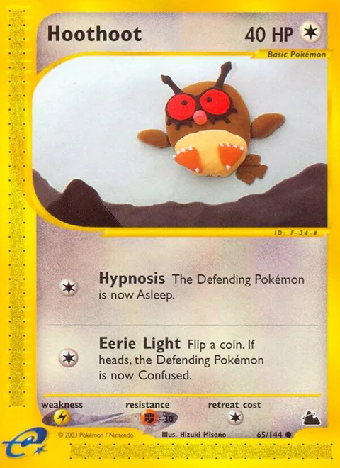 Hoothoot #065/144 Reverse Holofoil Pokémon card from Skyridge