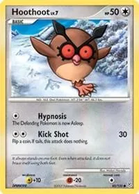 Hoothoot #85/130 Reverse Holofoil Pokémon card from Diamond and Pearl
