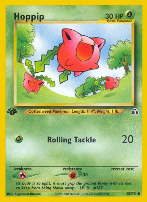 Hoppip #55/75 Unlimited Pokémon card from Neo Discovery