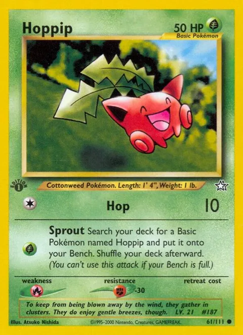 Hoppip #061/111 Unlimited Pokémon card from Neo Genesis