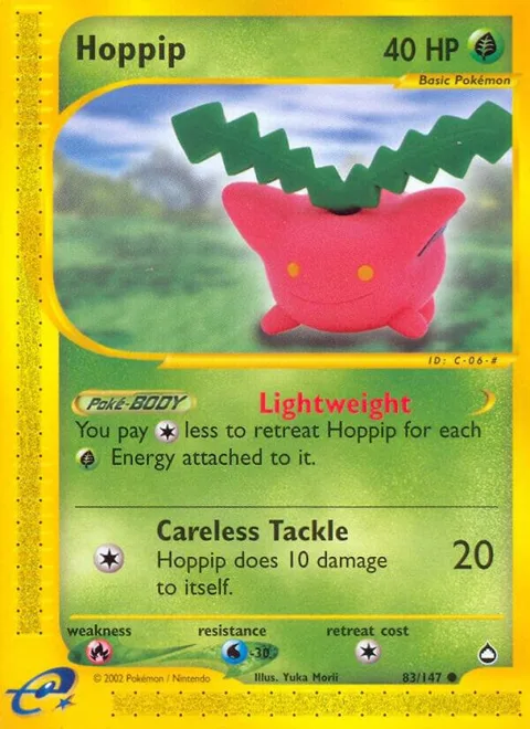Hoppip #083/147 Pokémon card from Aquapolis