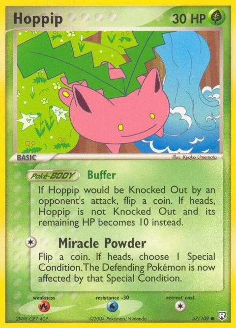 Hoppip #57/109 Pokémon card from EX Team Rocket Returns