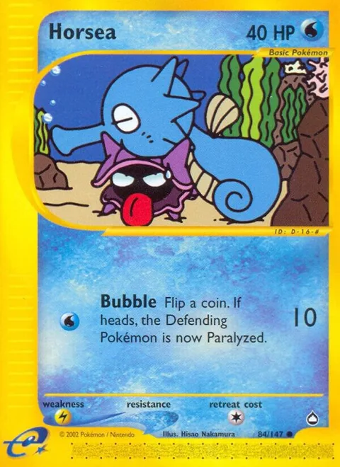 Horsea 84 #084/147 Reverse Holofoil Pokémon card from Aquapolis