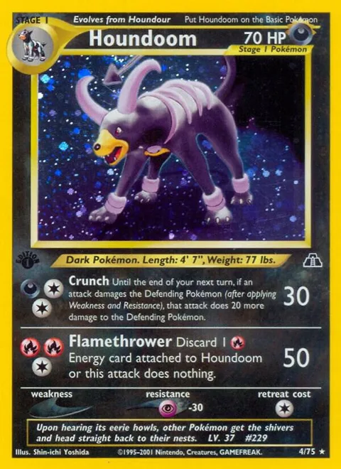 Houndoom 4 #04/75 Unlimited Holofoil Pokémon card from Neo Discovery