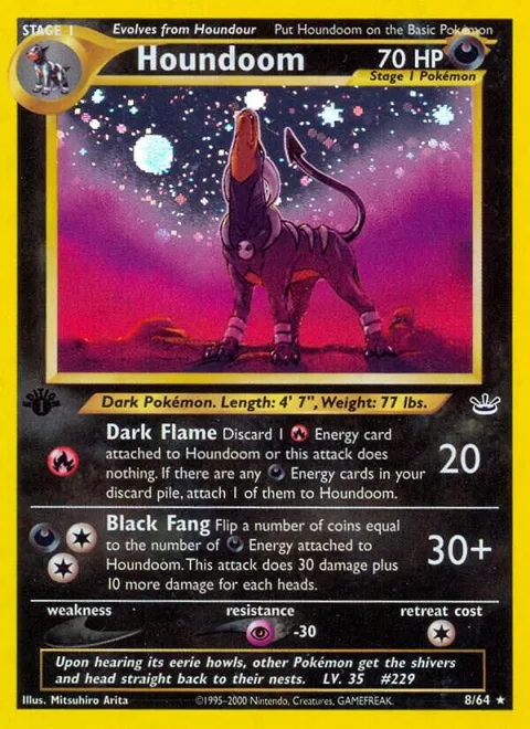 Houndoom #08/64 1st Edition Holofoil Pokémon card from Neo Revelation