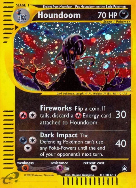 Houndoom H11 #H11/H32 Holofoil Pokémon card from Aquapolis