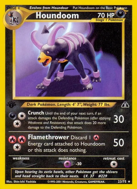Houndoom 23 #23/75 Unlimited Pokémon card from Neo Discovery