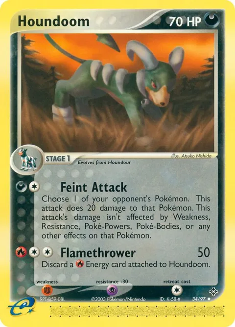 Houndoom #34/97 Pokémon card from EX Dragon