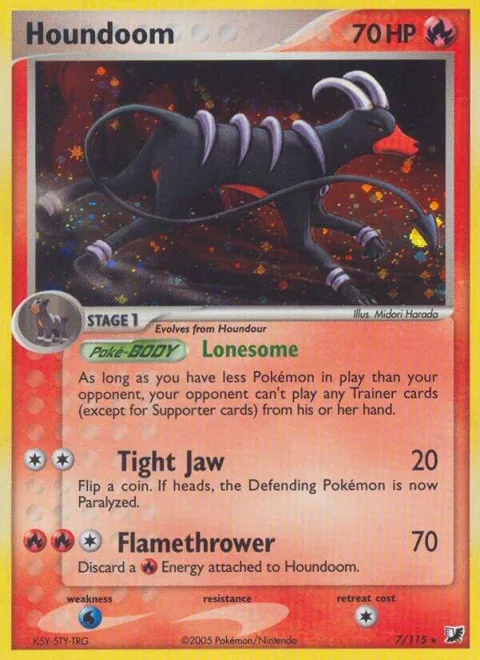 Houndoom #7/115 Reverse Holofoil Pokémon card from EX Unseen Forces