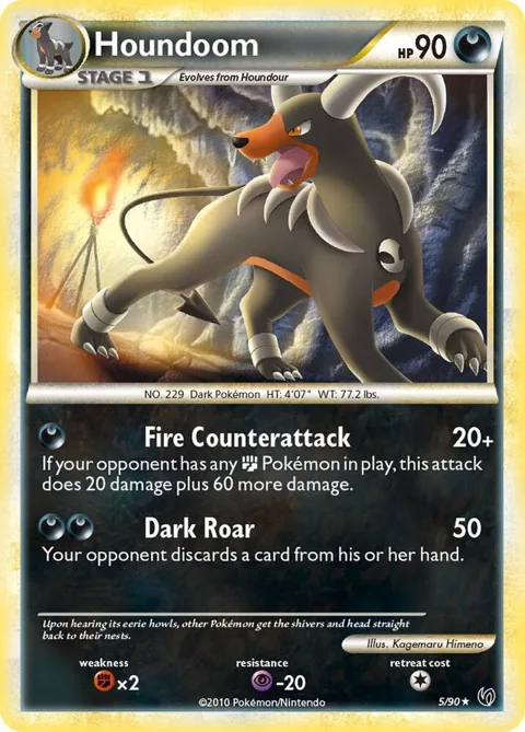 Houndoom #5/90 Reverse Holofoil Pokémon card from Undaunted