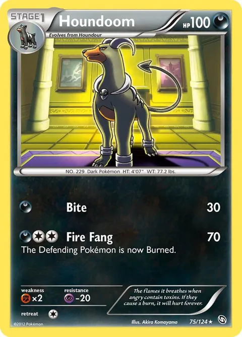 Houndoom #75/124 Pokémon card from Dragons Exalted