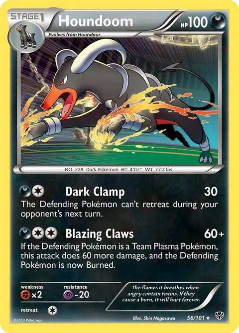 Houndoom #56/101 Holofoil Pokémon card from Plasma Blast