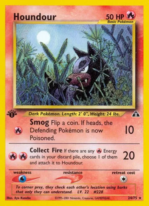Houndour 24 #24/75 Unlimited Pokémon card from Neo Discovery