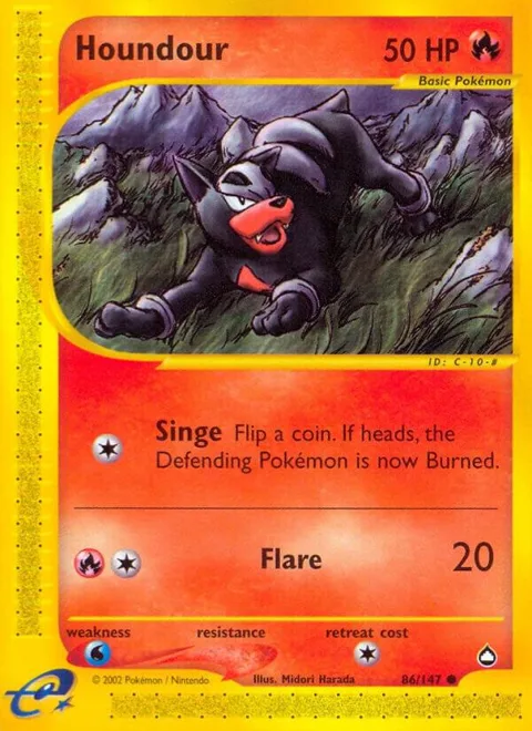 Houndour 86 #086/147 Pokémon card from Aquapolis