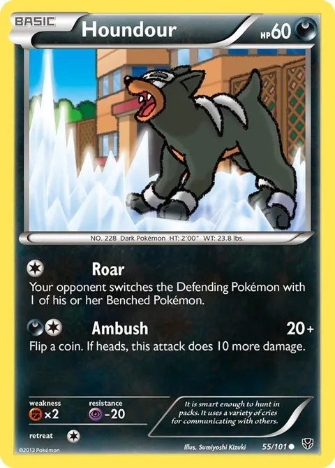 Houndour #55/101 Pokémon card from Plasma Blast