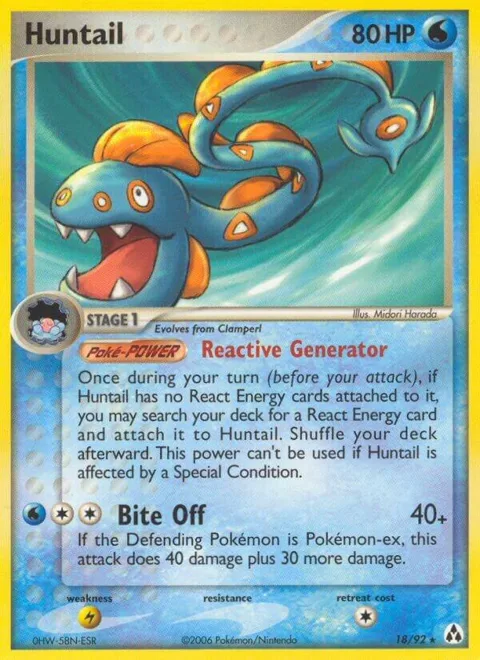 Huntail #18/92 Reverse Holofoil Pokémon card from EX Legend Maker