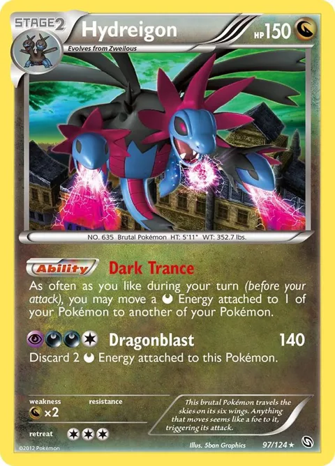 Hydreigon 97 #97/124 Holofoil Pokémon card from Dragons Exalted