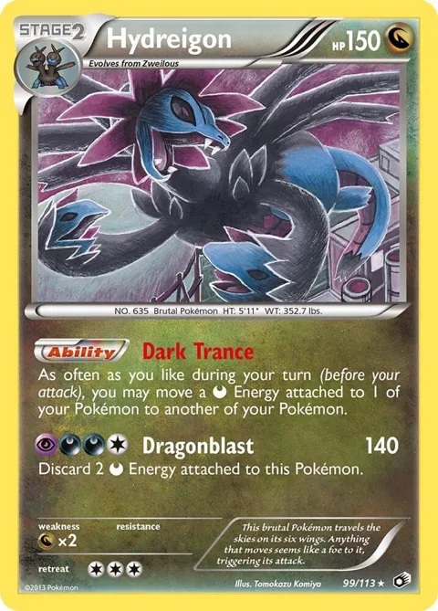 Hydreigon #99/113 Reverse Holofoil Pokémon card from Legendary Treasures