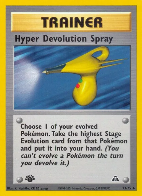 Hyper Devolution Spray #73/75 Unlimited Pokémon card from Neo Discovery