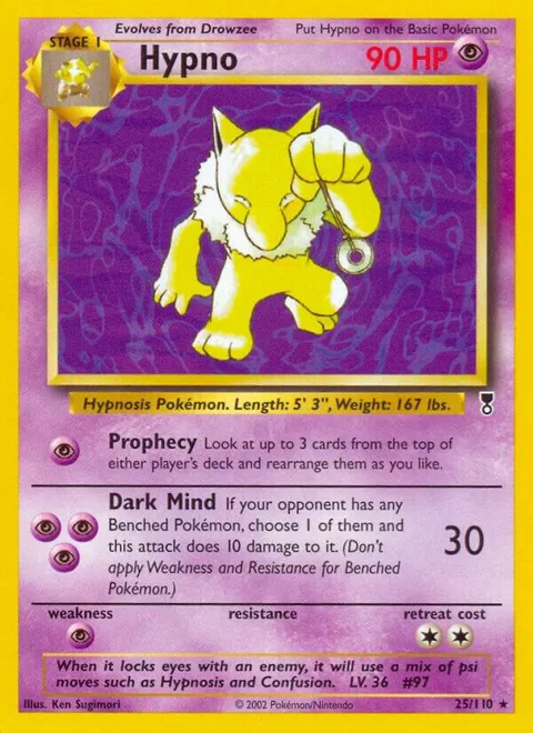 Hypno #025/110 Reverse Holofoil Pokémon card from Legendary Collection