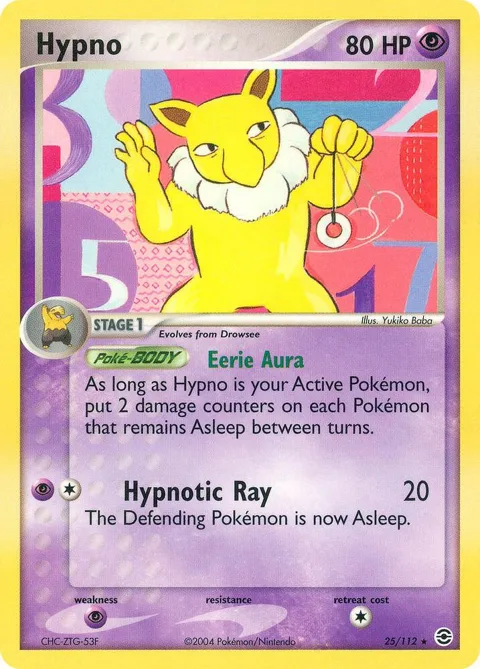 Hypno #25/112 Reverse Holofoil Pokémon card from EX FireRed & LeafGreen