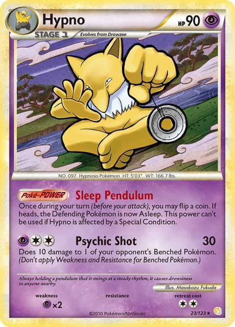 Hypno #23/123 Pokémon card from HeartGold SoulSilver