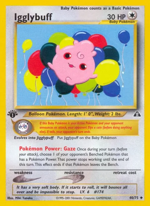 Igglybuff #40/75 Unlimited Pokémon card from Neo Discovery