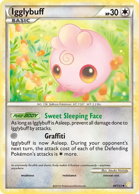 Igglybuff #44/123 Pokémon card from HeartGold SoulSilver