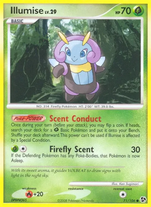 Illumise #71/106 Reverse Holofoil Pokémon card from Great Encounters